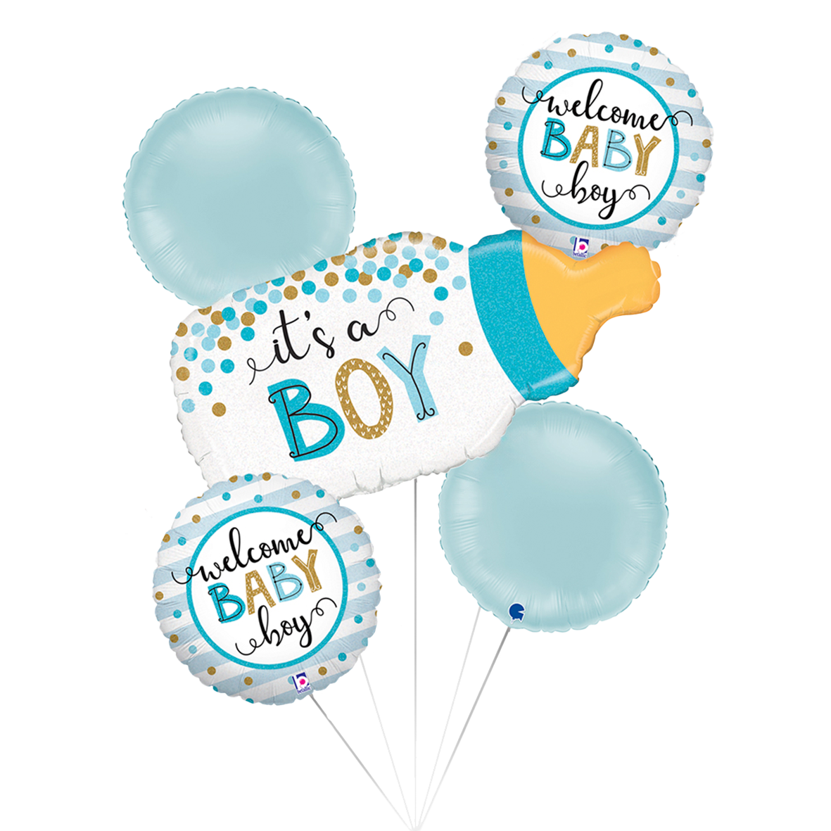 1 Balloon Set - Confetti Bottle Boy - Luftballon-Welt