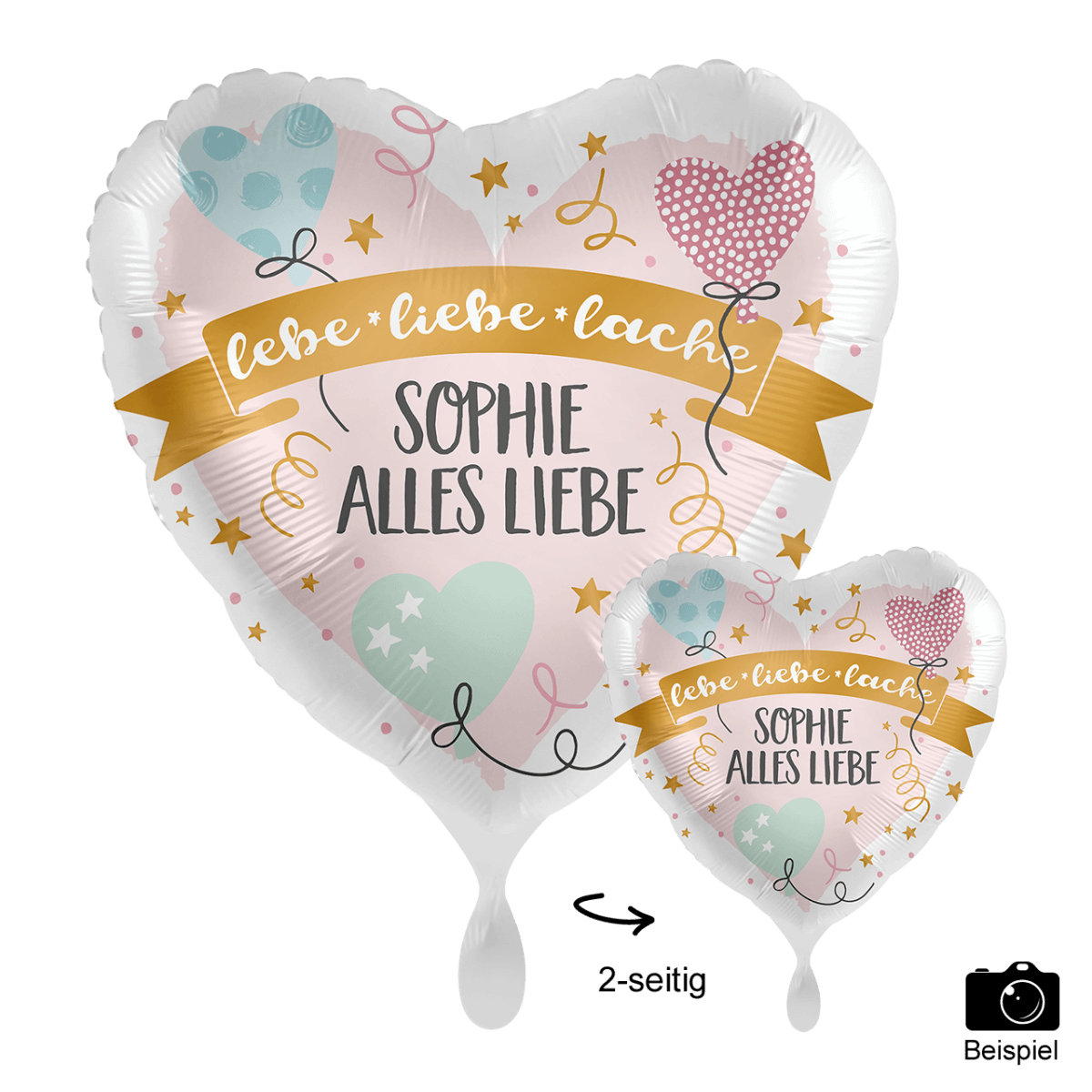 1 Ballon mit Text - Birthday lebe liebe lache für von Luftballon-Welt |