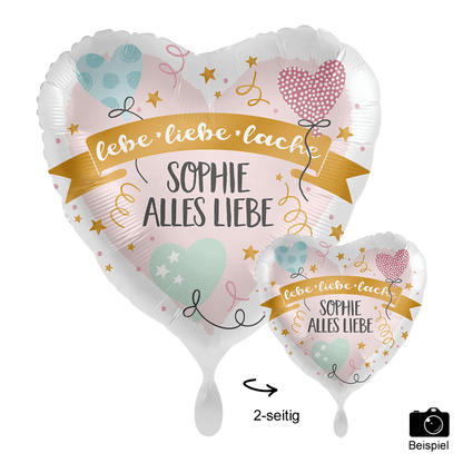 1 Ballon mit Text - Birthday lebe liebe lache für von Luftballon-Welt |