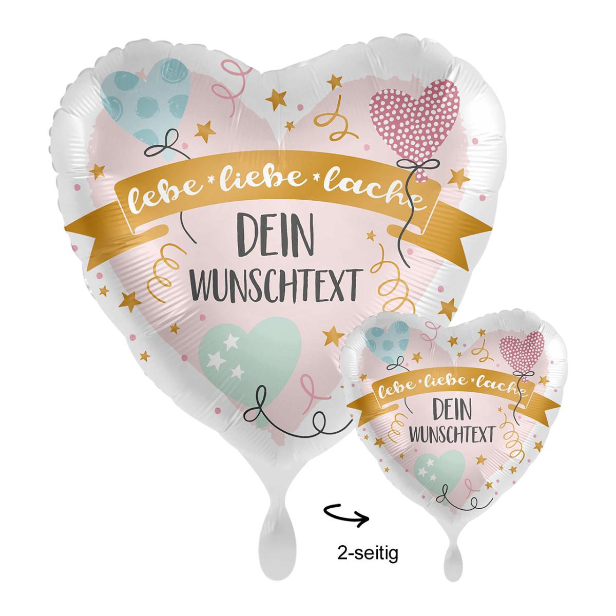 1 Ballon mit Text - Birthday lebe liebe lache für von Luftballon-Welt |