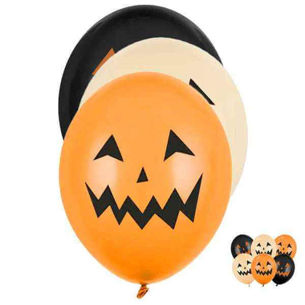 6 Motivballons - Ø 30 cm - Pumpkins für Balloons von Luftballon-Welt |