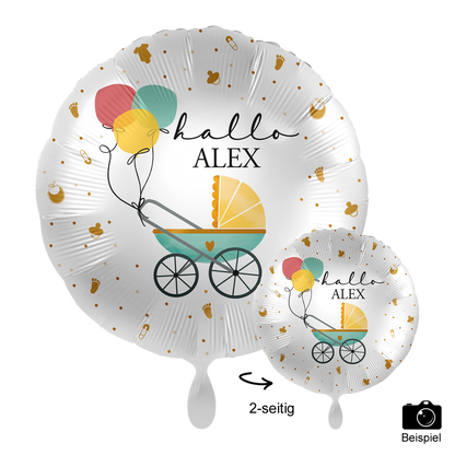 1 Ballon mit Text - Baby Buggy