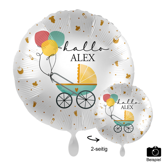 1 Ballon mit Text - Baby Buggy