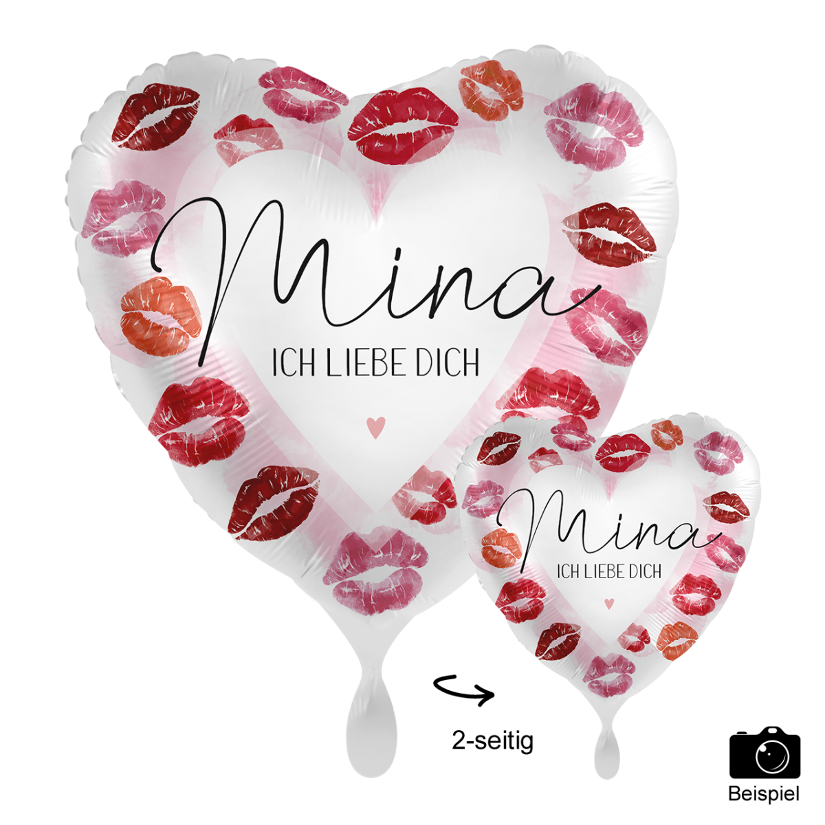 1 Ballon mit Text - Full of Kisses - Luftballon-Welt 