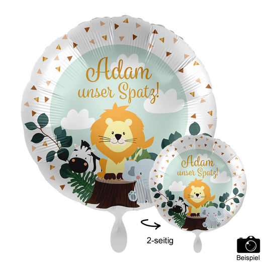 1 Ballon mit Text - Jungle Friends