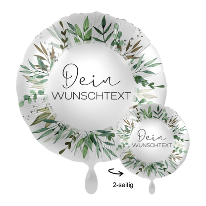 1 Ballon mit Text - Natural Greenery Birthday