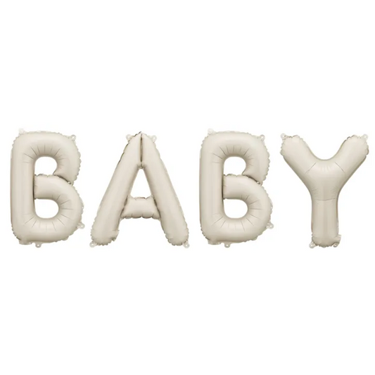 1 Ballon - Schriftzug - Baby - Beige - Luftballon-Welt