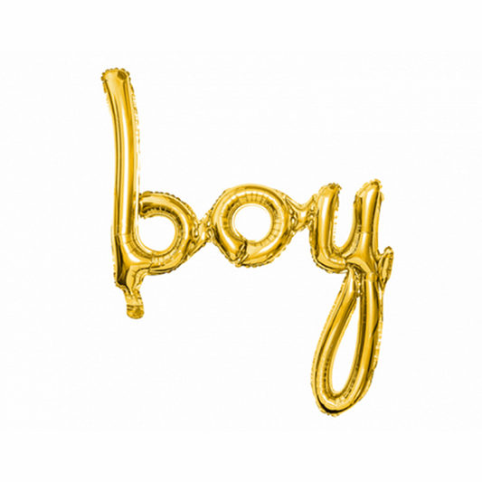 1 Ballon - Schriftzug - Boy - Gold - Luftballon-Welt 