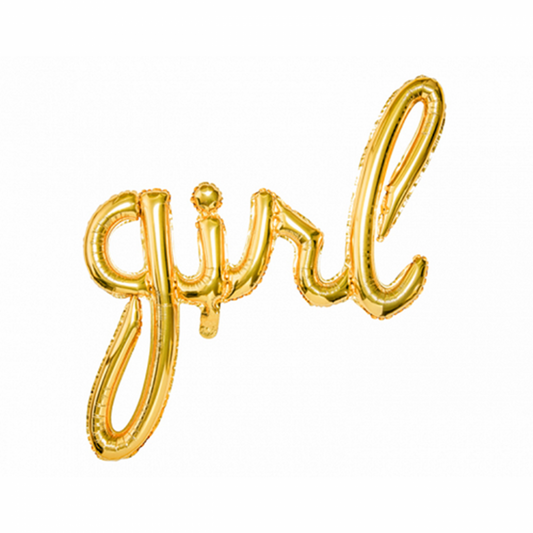 1 Ballon - Schriftzug - Girl - Gold - Luftballon-Welt 