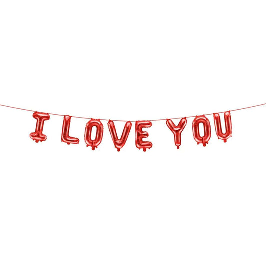 1 Ballon - Schriftzug - I LOVE YOU - Rot - Luftballon-Welt