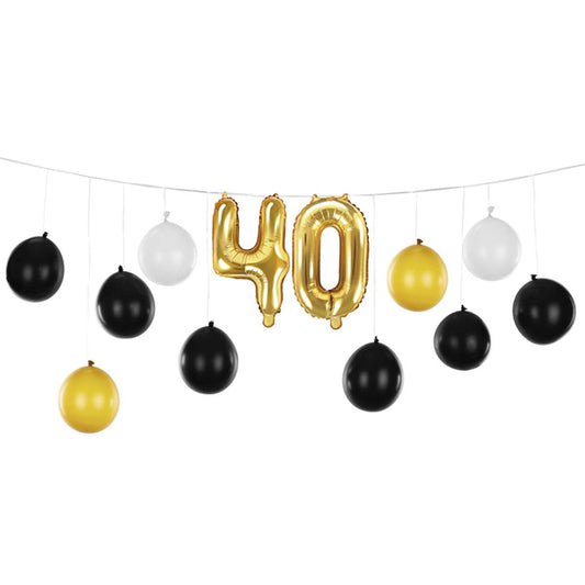 1 Ballonset - 3in1 - 40th birthday - Luftballon-Welt 