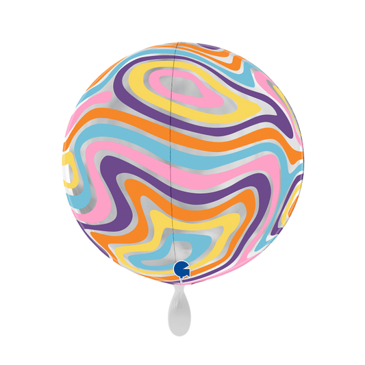1 Balloon 4D - Globe - Groovy Marble - Luftballon-Welt 