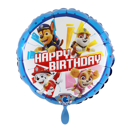 1 Balloon - Paw Patrol - Happy Birthday - Luftballon-Welt 