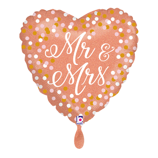 1 Balloon - Rose Gold Mr & Mrs - Luftballon-Welt 