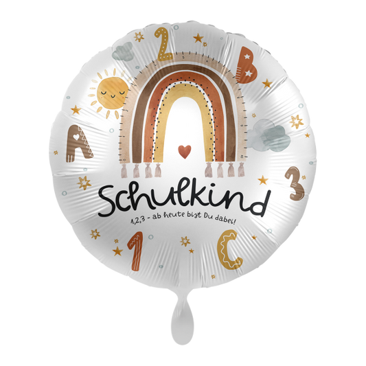 1 Balloon - School - Schulkind Boho Regenbogen - GER - Luftballon-Welt 