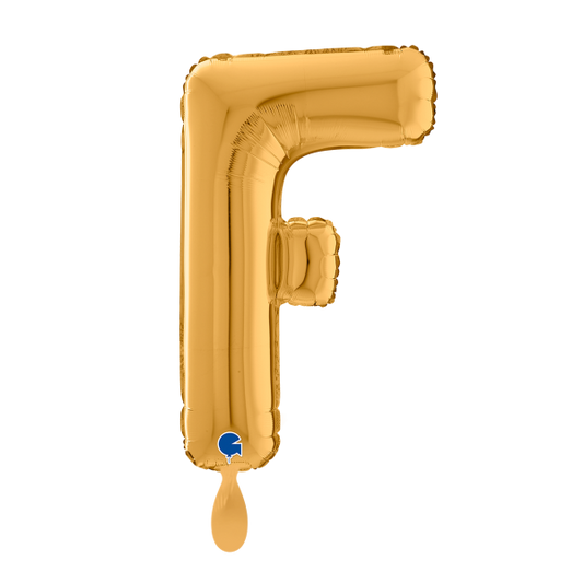1 Balloon XL - Letter F - Gold - Luftballon-Welt 