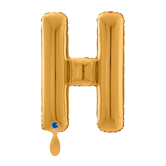 1 Balloon XXL - Letter H - Gold - Luftballon-Welt