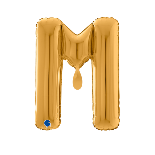 1 Balloon XXL - Letter M - Gold - Luftballon-Welt