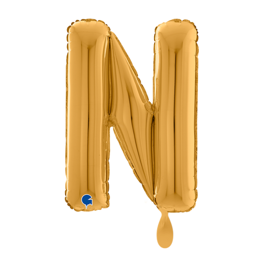 1 Balloon XXL - Letter N - Gold - Luftballon-Welt