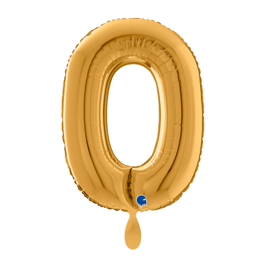 1 Balloon XXL - Letter O - Gold - Luftballon-Welt