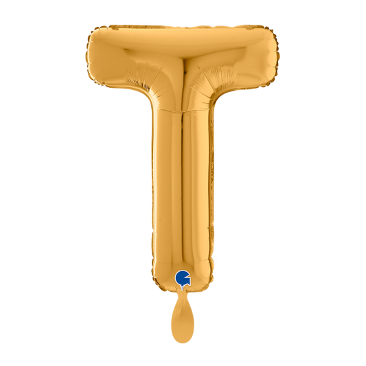 1 Balloon XXL - Letter T - Gold - Luftballon-Welt