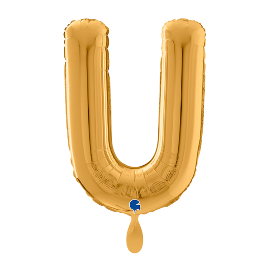 1 Balloon XXL - Letter U - Gold - Luftballon-Welt