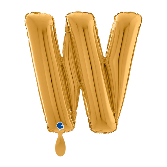 1 Balloon XXL - Letter W - Gold - Luftballon-Welt