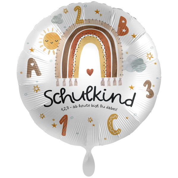 1 Balloon XXL - School - Schulkind Boho Regenbogen - Luftballon-Welt