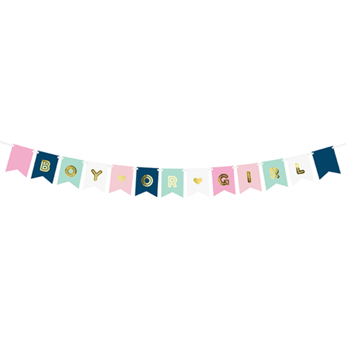 1 Bannergirlande - Boy or Girl - Luftballon-Welt