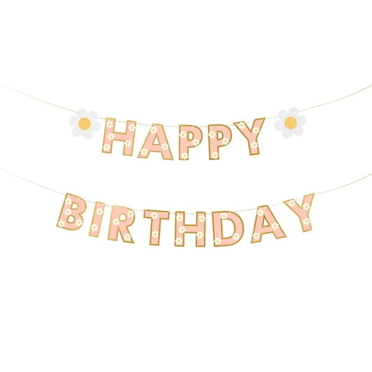 1 Bannergirlande - Happy Birthday Flowers - Luftballon-Welt
