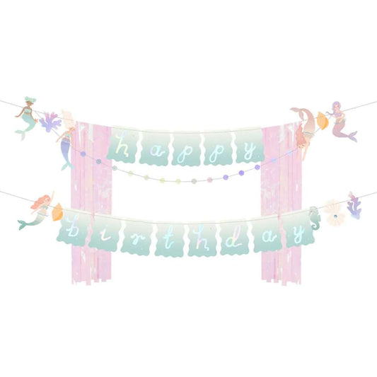 1 Bannergirlande - Happy Birthday Mermaid - Luftballon-Welt