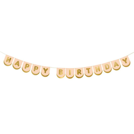 1 Bannergirlande - Happy Birthday Peach - Luftballon-Welt