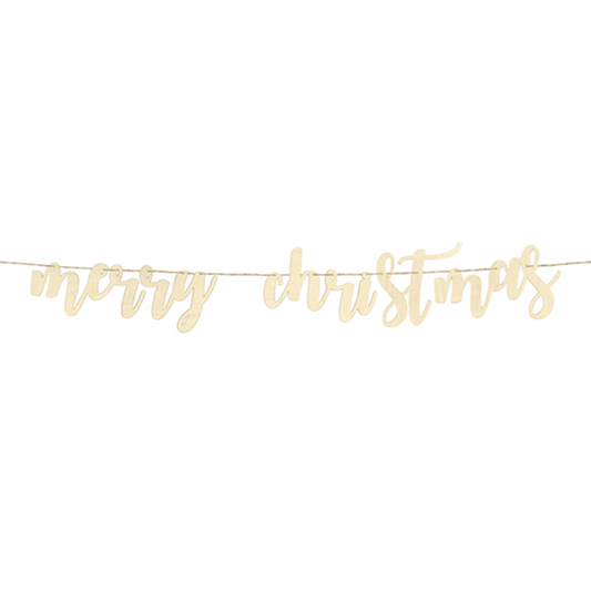 1 Bannergirlande - Holz - Merry Christmas - Luftballon-Welt 