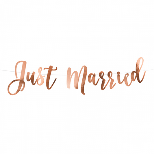 1 Bannergirlande - Just Married - RoseGold - Luftballon-Welt