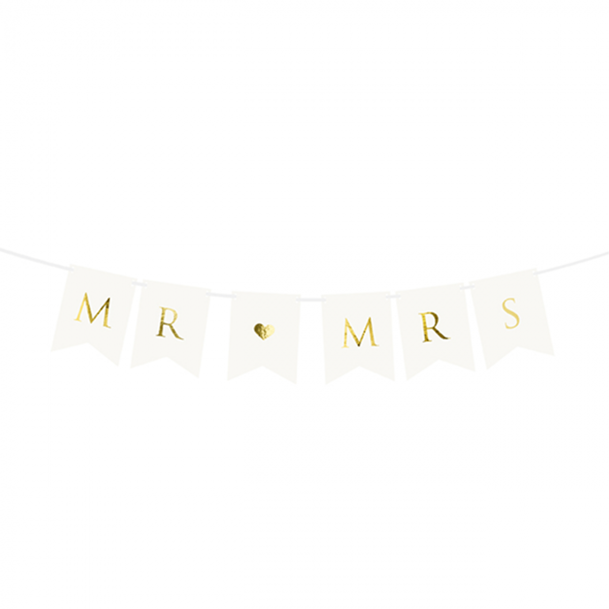 1 Bannergirlande - Mr & Mrs - Weiß - Luftballon-Welt 