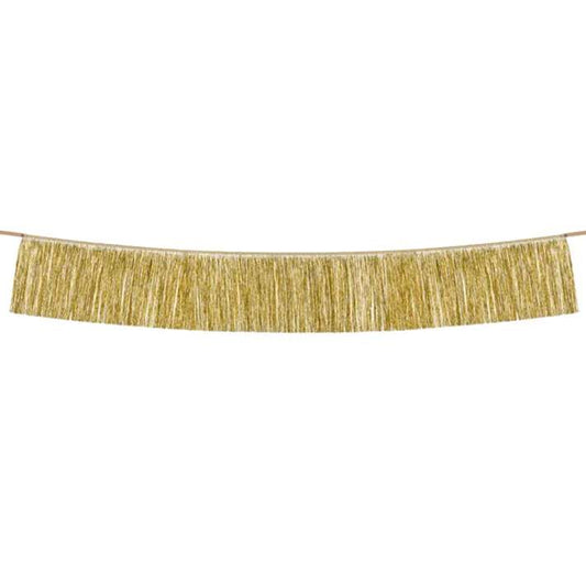 1 Girlande - Fringe Girlande Gold - Luftballon-Welt