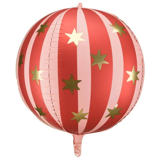 1 Kugelballon XL - Starry ball red - Luftballon-Welt 