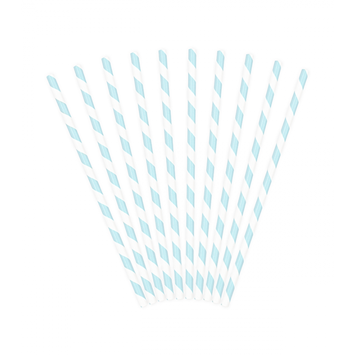 10 Papierstrohhalme - Mix - Hellblau - Luftballon-Welt 