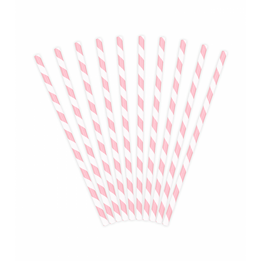 10 Papierstrohhalme - Mix - Rosa - Luftballon-Welt 