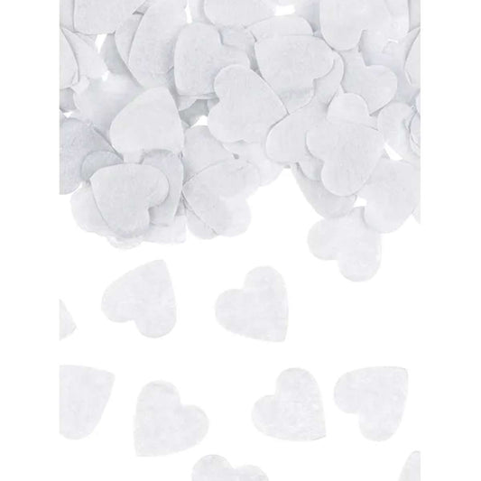 15g Papierkonfetti - Weiße Herzen - Luftballon-Welt 