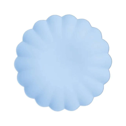 4 Plastikteller - Rüsche - Light Blue - Luftballon-Welt 