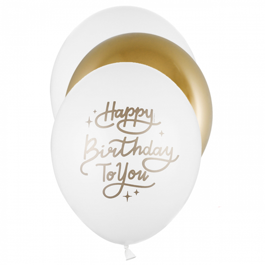 6 Motivballons - Ø 30cm - SET - Happy Birthday To You - Luftballon-Welt 