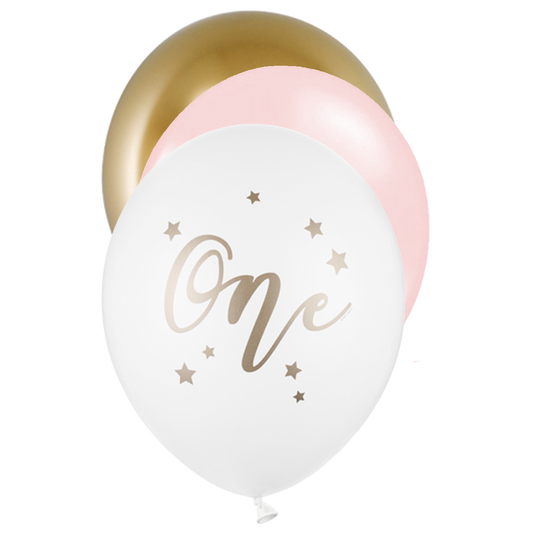 6 Motivballons - Ø 30cm - SET - ONE Girlish - Luftballon-Welt 