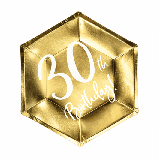 6 Pappteller Trend - Ø 20cm - 30th Birthday - Luftballon-Welt 