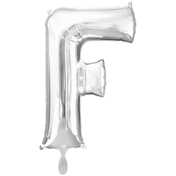 1 Ballon XXL - Buchstabe F - Silber - Luftballon-Welt 