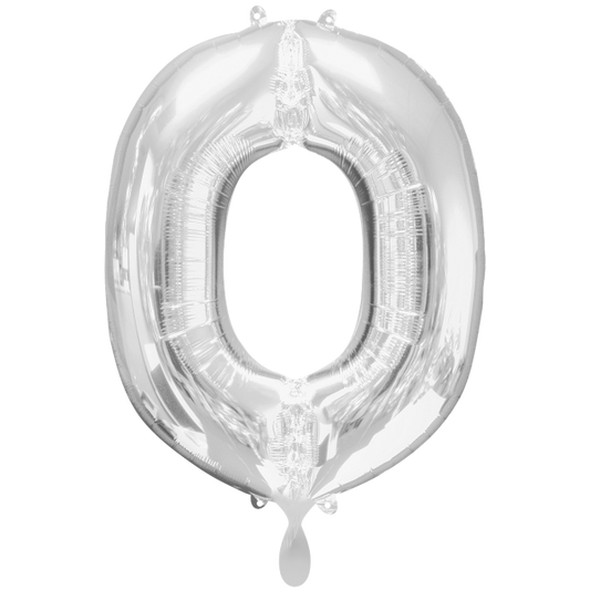 1 Ballon XXL - Buchstabe O - Silber - Luftballon-Welt 