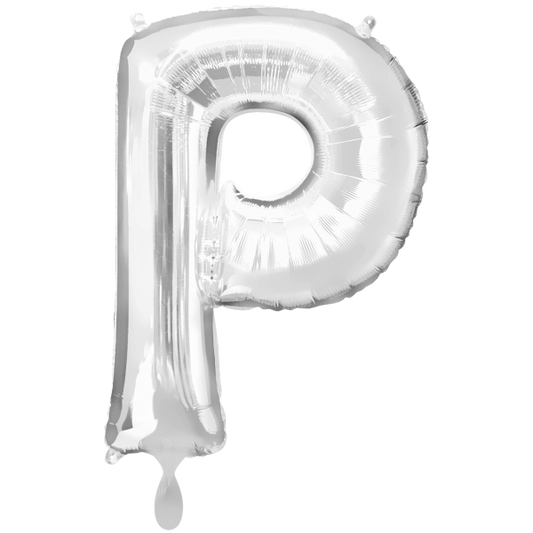 1 Ballon XXL - Buchstabe P - Silber - Luftballon-Welt 