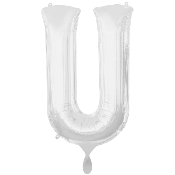 1 Ballon XXL - Buchstabe U - Silber - Luftballon-Welt 