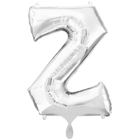 1 Ballon XXL - Buchstabe Z - Silber - Luftballon-Welt 
