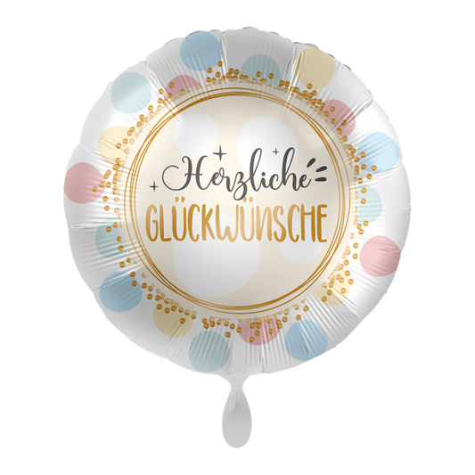 1 Balloon - Birthday Rainbow Dots - Luftballon-Welt